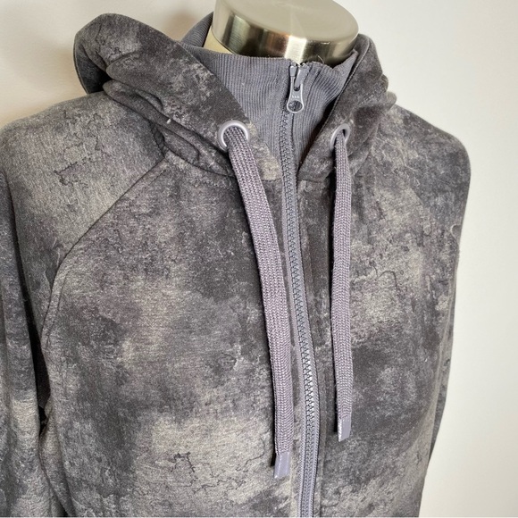 Danskin Grey Marble Zip Up Hooded Sweatshirt - Picture 3 of 11